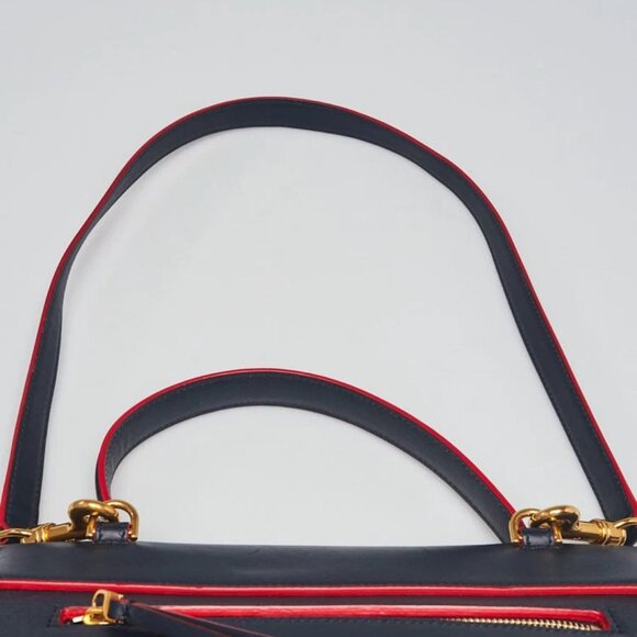 Celine Navy Blue/Red Smooth Calfskin Leather Mini Belt Bag - Picture 7 of 12